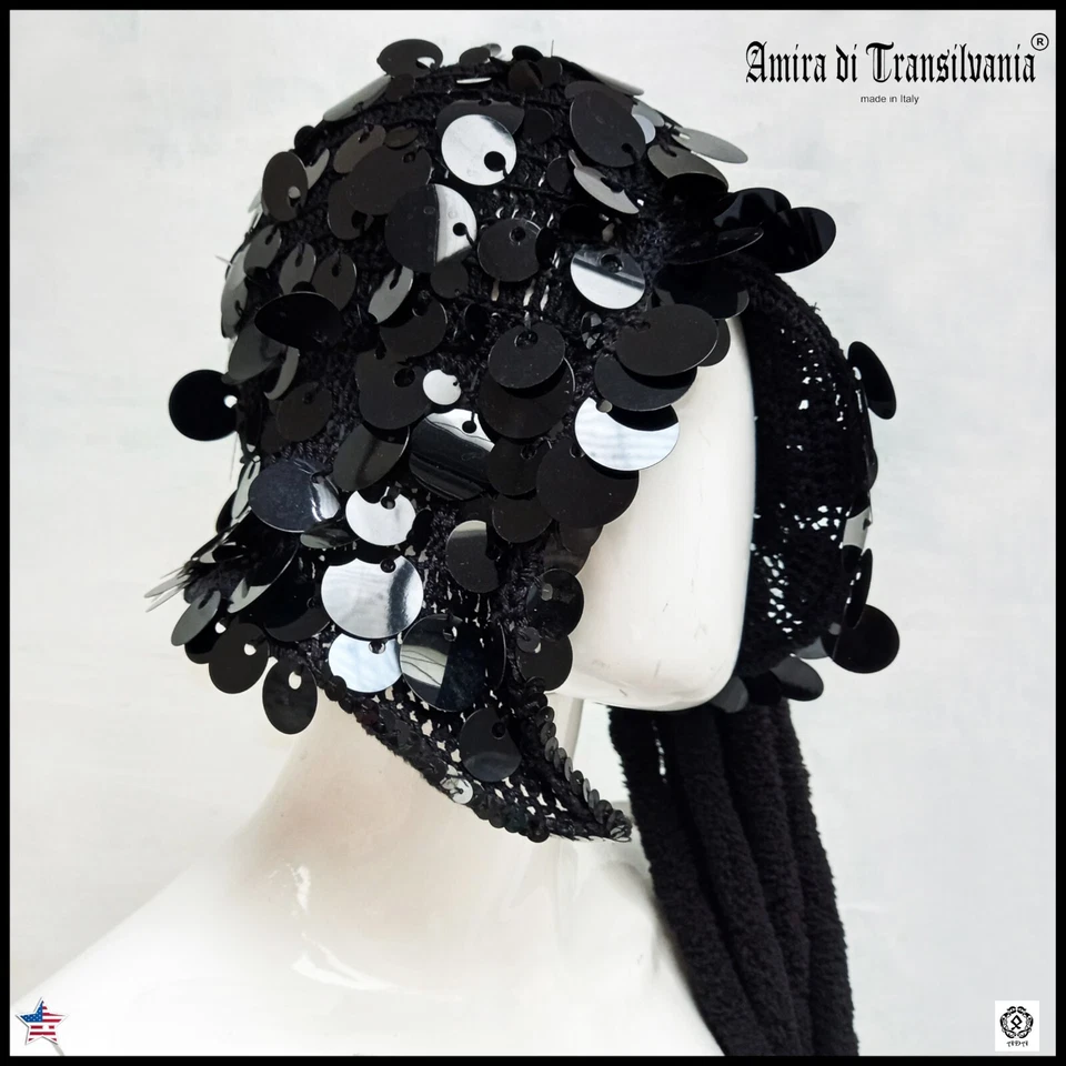 Sombrero Fascinator Mujer Crochet Tejido Gorra Elegante Lentejuelas Bordado Retro Años 20 Foto 2 de 4