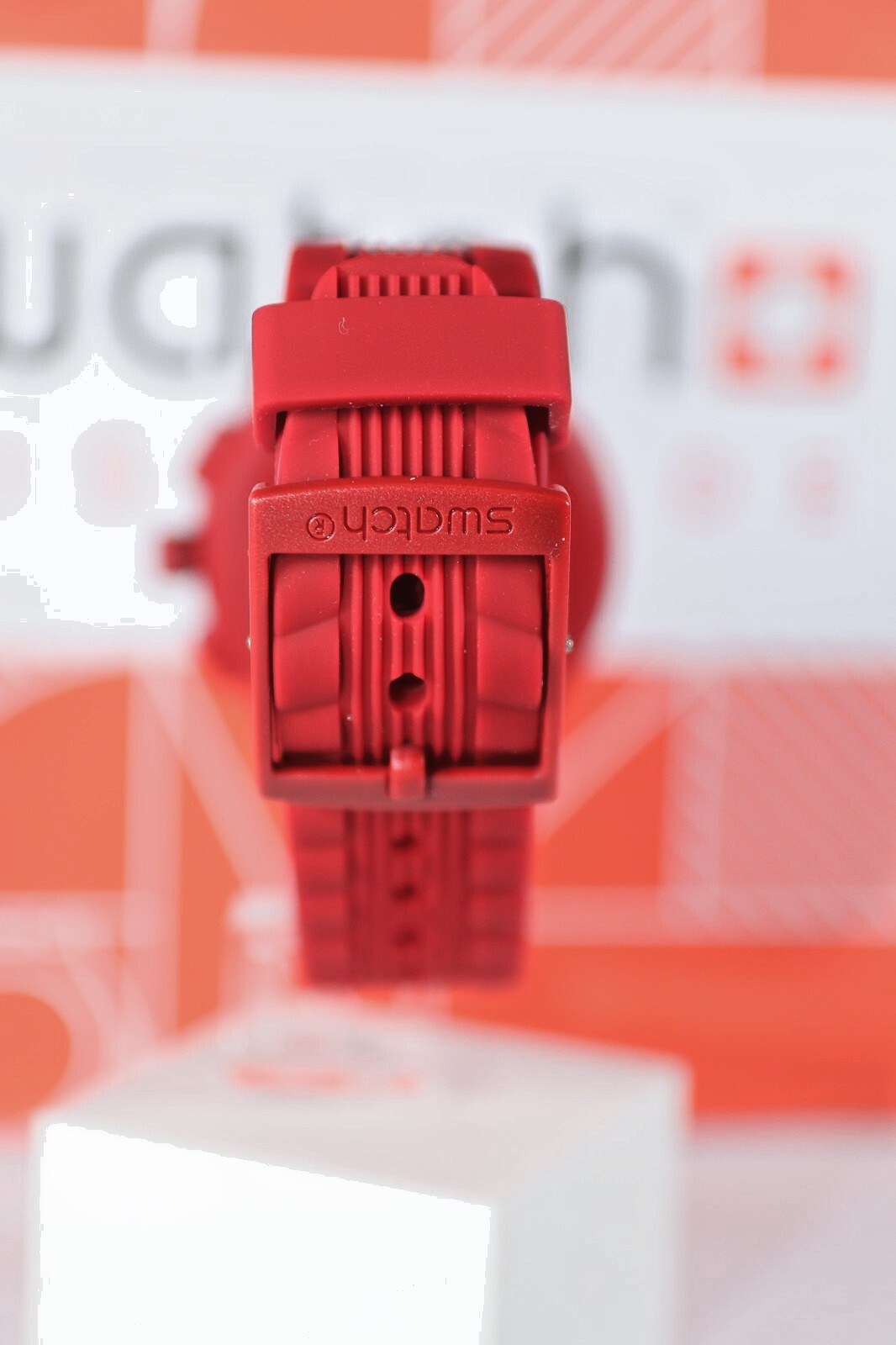 New Swiss Made Swatch Originals Red Step Chrono Silicone Watch 42mm SUSR404 Date