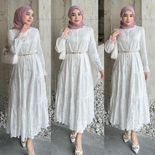 Muslim Women Abaya Long Maxi Dress Turkey Kaftan Islamic Evening Cocktail Gown