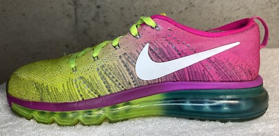 Nike Air Max Flyknit ID Pink-Lime Green-Blue Running Shoes Size 8.5 [845615-992] Nike Air Max Flyknit ID Pink Lime-Green Blue Running Shoes  main image 2