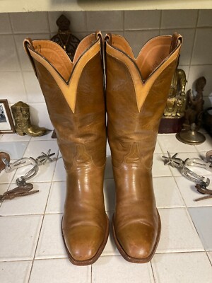 Lucchese Handmade Honey Brown Classic Boots Vintage San 