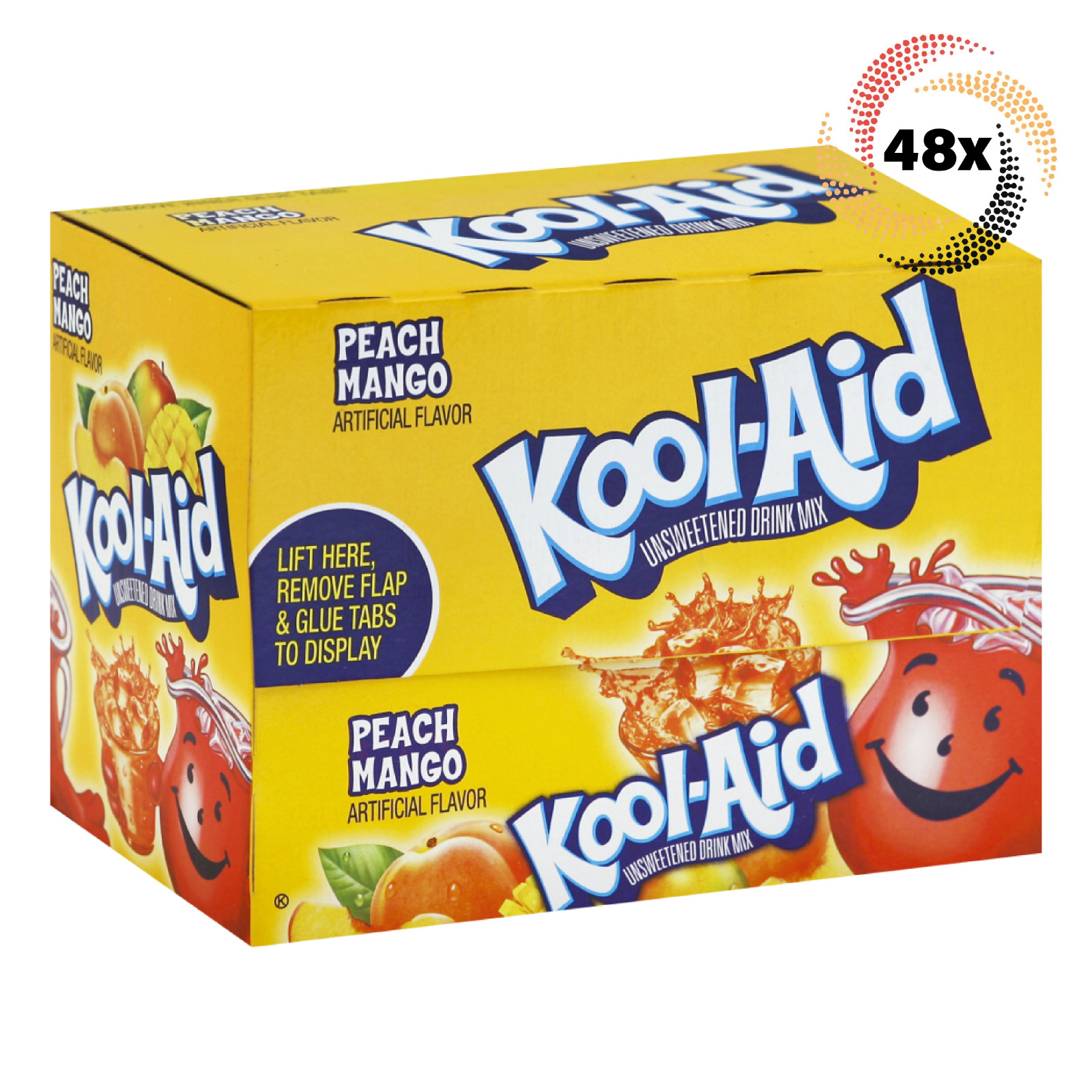 Полная коробка из 48 упаковок Смеси безалкогольных напитков Kool-Aid Peach Mango без кофеина 14 унций 5490₽