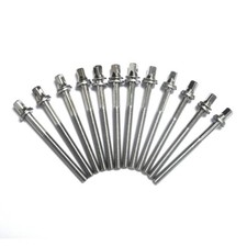 12Pcs Drum Tension Rods Chrome with Washers Diameter 7/32" 40-110mm