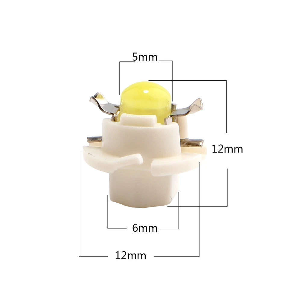 100Pcs T5 B8.4D COB 1-SMD LED Instrument Panel Lights Wedge Car Dashboard Bulb - Image 2 of 4