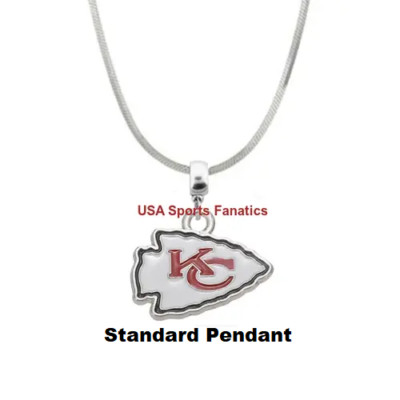 NFL Kansas City Chiefs Team Logo Pendant Necklace On A 925 Snake Chain (4 Sizes)