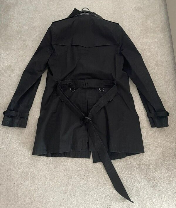 Burberry Kensington Black Nova Check Mid Length Trench Coat - Size 50 image 3
