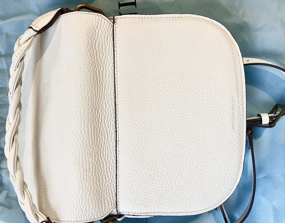 Cartera de cuero Antonio Melani blanca con correa bandolera desmontable solo usada 1x Foto 3 de 4