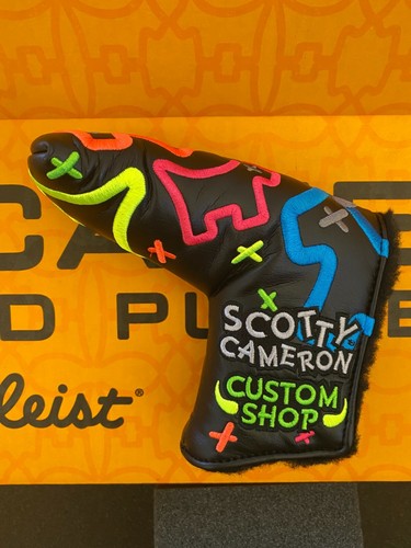 Scotty Cameron Gallery Black Neon Junkyard Dog Standard Blade Putter Headcover