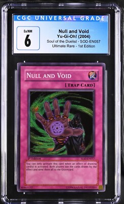 無効　PSA10　レリーフ　遊戯王　NULL AND VOID CGC Graded 6 Null and Void SOD-EN057 1st edition Ultimate Rare Yu