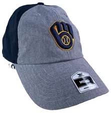 Men's Adjustable MLB Milwaukee Brewers Hat Black/Gray StrapBack Fan Favorite Dad