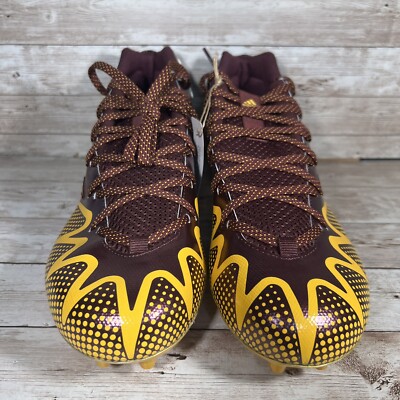 New Adidas Freak 22 Burgundy/Yellow Washington Football Cleats