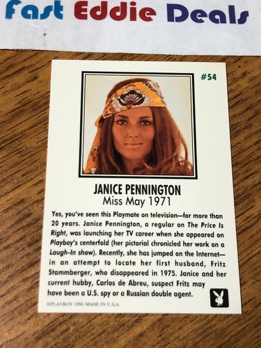 PLAYBOY 1997 JANICE PENNINGTON COLLECTOR CARD 54 MISS MAY 1971 NEAR