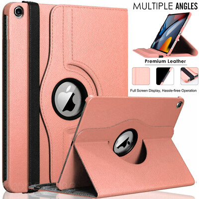 Hülle für Apple iPad 9. 8. 7. Generation 10.2 Leder 360 Drehbarer Ständer Cover
