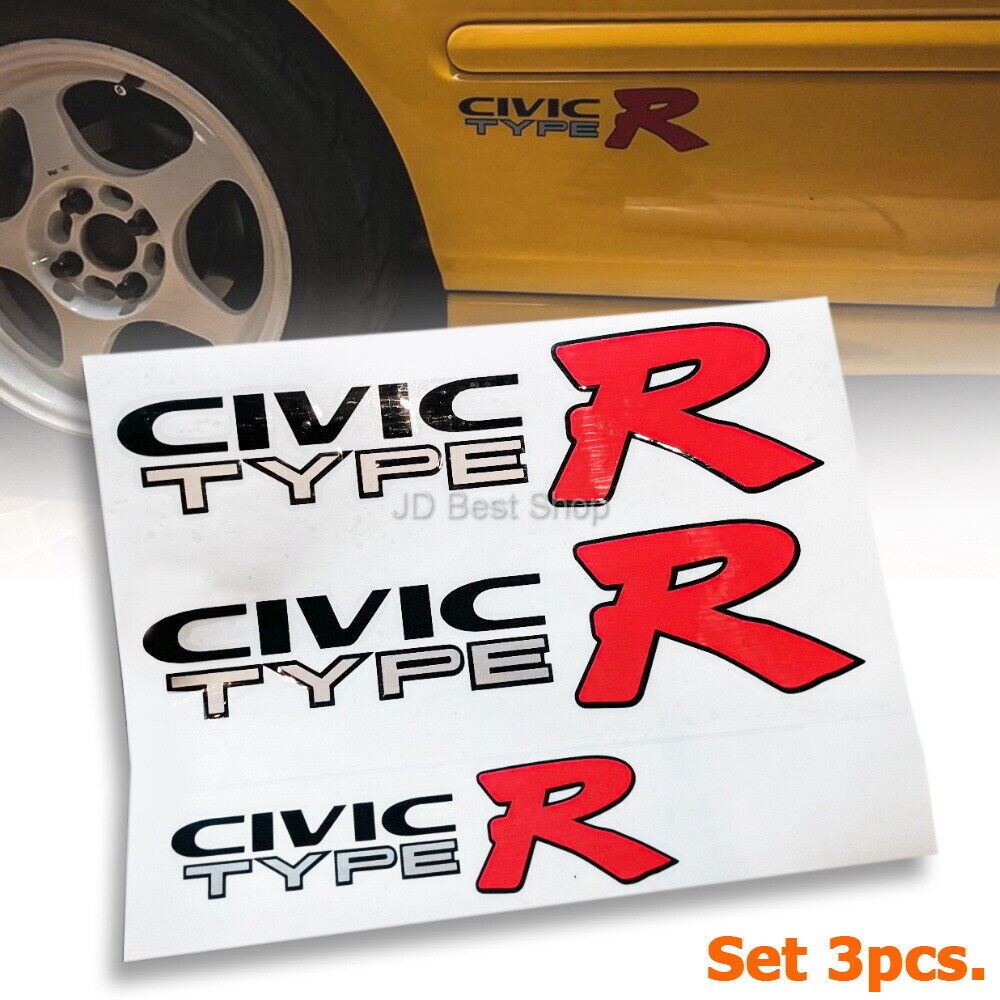 Type R Ek9 Sticker JDM Sticker Type R Racing Style Set 3pcs Side & Rear For Honda Civic ...