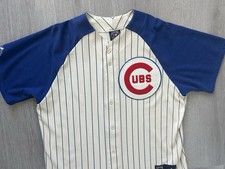 Vintage Chicago Cubs Baseball Jersey XL Majestic Cooperstown Pinstripe USA 90s