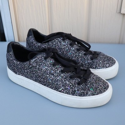 UGG Zilo Chunky Platform Sneakers Womens Size Black Glitter 1114872