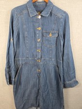 Tommy Hilfiger Denim Shirt Dress Womens 8 Boho Long Sleeve Button Up Collared