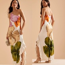 Spring And Summer New Oblique Shoulder Positioning Printing Female Dress