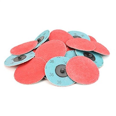 Ceramic Quick Change Sanding Discs Type R Male - Roll On 3, 36 Grit - 25 Pack