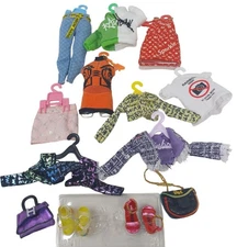 Rainbow High Doll Clothes & More Lot Dresses Tops Pants Shoes Bags #D19