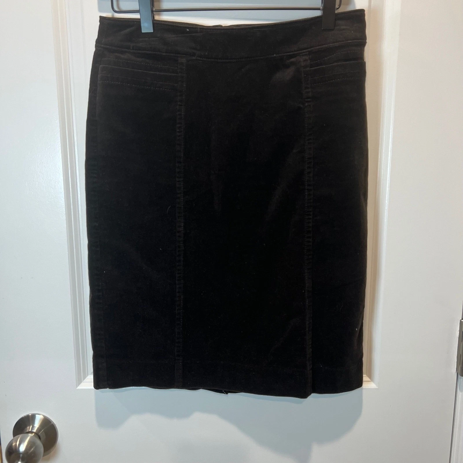 Ann Taylor Black Corduroy Pencil Skirt 2 Career Office Sophisticated Workwear
