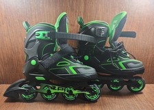 ZPM Sports Youth Adjustable Inline Skates Size Medium US 1Y-4Y Green Black