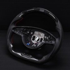 Heated Led Carbon Fiber Steering Wheel For Mercedes-benz W205 C63 Amg Cla Gle