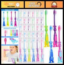 Bulk Soft Kids Toothbrushes with Suction Cup Covers - Individually Wrapped 40