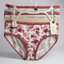 Laura Ashley Womens Floral Underwear Panties 5-Pair Cotton Blend Medium