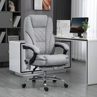 Massage Office Chair with 6 Vibration Point and Foot Rest, Grey