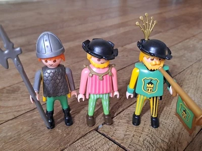 Lot De 12 Personnages Playmobil Médiévaux : 6 Villageoises + 6 Enfants - Vintage