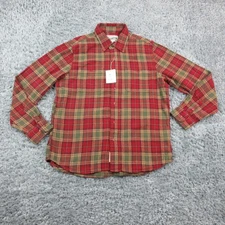 Schott Bros Shirt Mens XL Red Plaid Flannel Button Front Cotton NWT