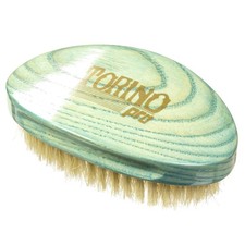 Curved Blue Torino Pro Wave Brush - 100 Boar Bristles for Perfect 360 Waves