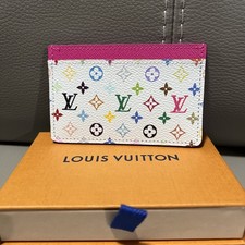 NEW Louis Vuitton Murakami LV x TM Card Holder Multicolor Monogram Pink
