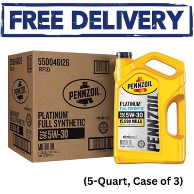 Motor Oil Pennzoil Ultra Platinum Full Synthetic 5W-30 3 Pack Quart