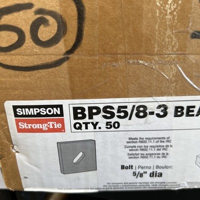 ( 50) Pack Simpson Strong-Tie BPS 5/8 5/8-Inch Bolt  3 x 3 Bearing Plate