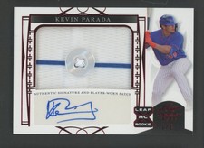 Kevin Parada 2022 Leaf Trinity Rookie Patch Button Autograph Jersey Card Red 1/3