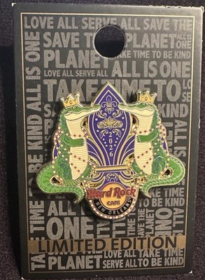 Hard Rock Cafe New Orleans Mardi Gras 2026  Gator Guitar Pin