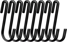 30 Pack Heavy Duty S Hooks for Hanging, Black S Shaped Hooks Hanging Hangers Pan