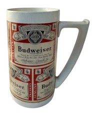 Budweiser Beer Stein Thermo-Serv Plastic Mug Made in USA Vintage