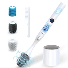 8-in-1 Electric Toilet Bowl Cleaning Kit, Electric Toilet Brush and Holder Set
