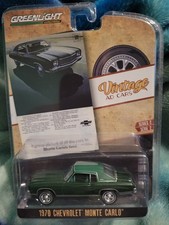 Greenlight 1/64 Scale 1970 Chevrolet Monte Carlo Green Mint 