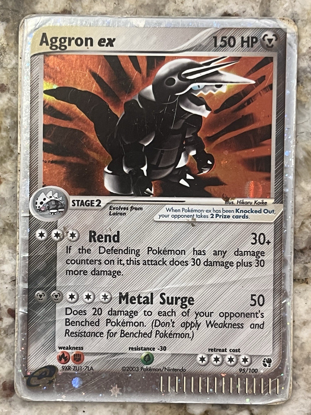 1x Aggron EX - 95/100 - Rare Holo EX Heavily Played Pokemon EX - Sandstorm