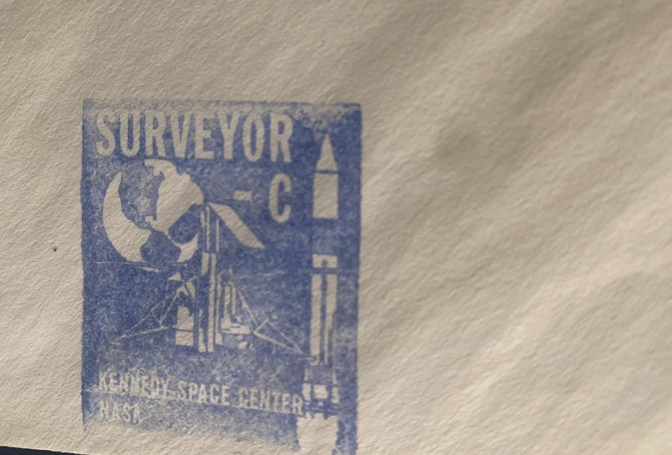 SURVEYOR  Launch Official NASA BLUE Cachet  ; KSC 17 APRIL 1967 + GOODDARD STAMP - Image 4 of 4