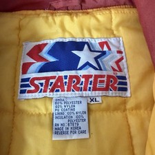 Vintage Faded 90s Starter  Washington Redskins Puffer Full Zip Hooded Jacket XL