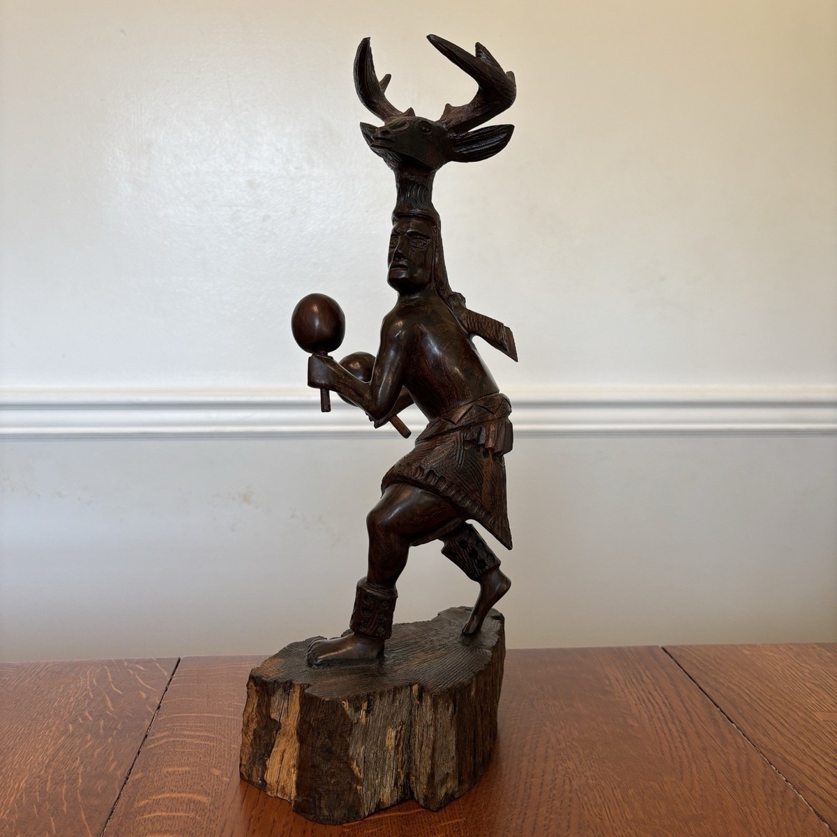 Yaqui Deer Dancer 16” Figural Sculpture Ironwood Ex Jesse Monongye