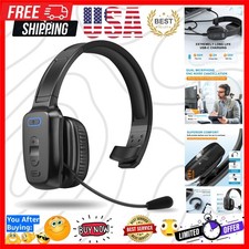 Bluetooth Headset, 60hrs Noise Canceling V5.2 Over Head Headphones, Single Ea...