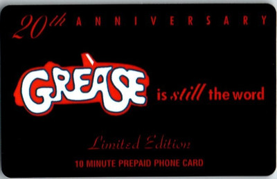 Realtime Grease 20th Anniversary Limited Edition Collector Phone Calling Card