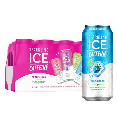 Caffeine Variety Pack, Flavored Sparkling Water, Zero Sugar, with Vitamins an...