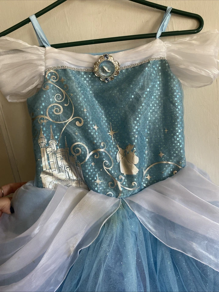 Disney Store Blue Cinderella Princess Dress Gown Costume Kids Size 9/10 - Image 4 of 4